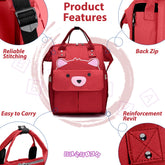 Easy to Carry Diaper Bag for Mother (Bear Red)